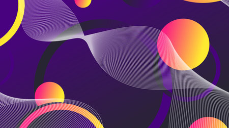Abstract minimal gradient geometric circle background. Dynamic shapes compositionのイラスト素材