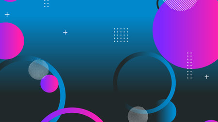 Abstract minimal gradient geometric circle background. Dynamic shapes composition