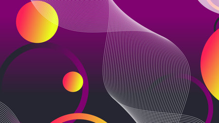 Abstract minimal gradient geometric circle background. Dynamic shapes compositionのイラスト素材