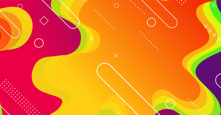 Abstract liquid wave background with colorful background. Fluid wavy shapes designのイラスト素材