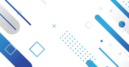 Abstract minimal geometric shape background with gradient. Dynamic shapes compositionのイラスト素材