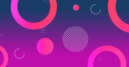 Abstract minimal gradient geometric circle background. Dynamic shapes compositionのイラスト素材