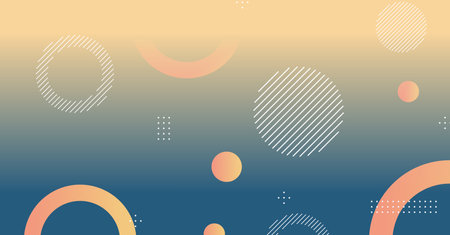 Abstract minimal gradient geometric circle background. Dynamic shapes compositionのイラスト素材