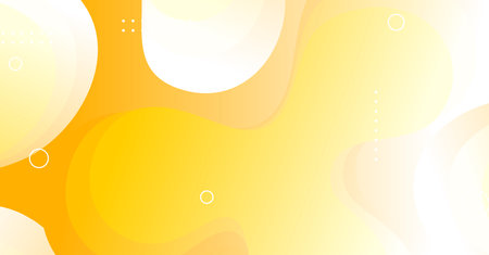Abstract liquid wave background with yellow and white gradient color background. Fluid wavy shapes designのイラスト素材