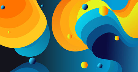 Abstract liquid wave background with colorful background. Fluid wavy shapes designのイラスト素材