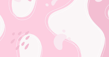 Abstract background various shapes and doodle objects pastel color. Trendy modern contemporary vector illustration.のイラスト素材