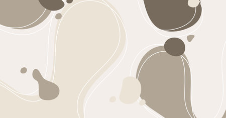 Abstract background various shapes and doodle objects pastel color. Trendy modern contemporary vector illustration.のイラスト素材