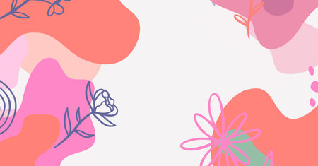 Modern hand drawing various shapes and doodle objects abstract background. Trendy modern contemporary vector illustrationのイラスト素材