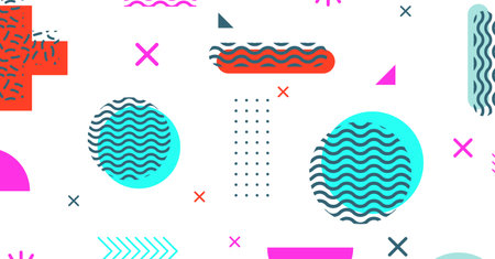 Modern abstract background with memphis elements colorful background designのイラスト素材