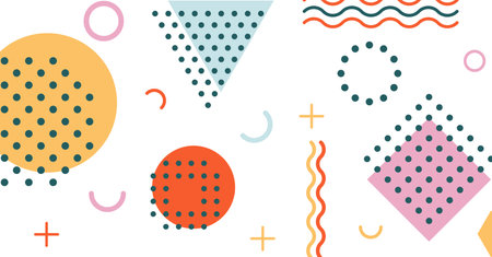 Modern abstract background with memphis elements colorful background designのイラスト素材