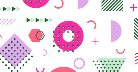 Modern abstract background with memphis elements colorful background designのイラスト素材