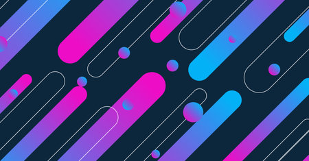 Abstract colorful minimal geometric background design. Dynamic shapes composition