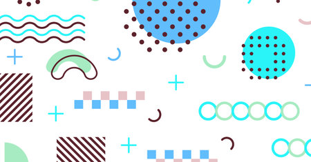 Modern abstract background with memphis elements colorful background designのイラスト素材