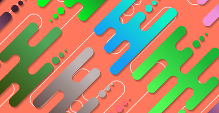 Abstract minimal geometric shape background with gradient. Dynamic shapes composition