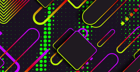 Abstract modern minimal geometric shape background with gradient. Dynamic shapes compositionのイラスト素材