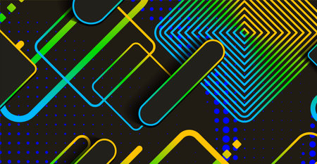 Abstract modern minimal geometric shape background with gradient. Dynamic shapes compositionのイラスト素材