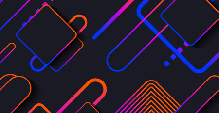 Abstract modern minimal geometric shape background with gradient. Dynamic shapes compositionのイラスト素材