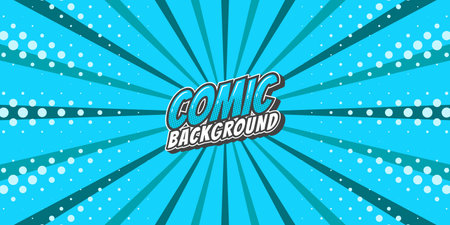 Pop art retro comic rays background. Abstract background with halftone dots design.のイラスト素材