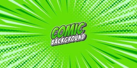 Pop art retro comic rays background. Abstract background with halftone dots design.のイラスト素材