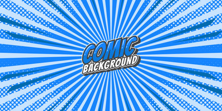 Pop art retro comic rays background. Abstract background with halftone dots design.のイラスト素材