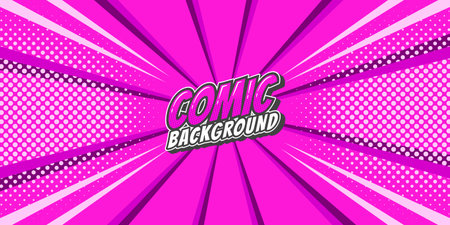 Pop art retro comic rays background. Abstract background with halftone dots design.のイラスト素材