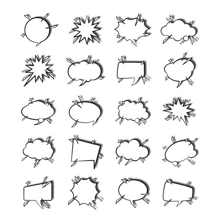 A huge variety of speech bubble images in different styles and shapes. Perfect for comics, social media, ads, and presentations. Clean, customizable, and versatile for all your creative needs!のイラスト素材