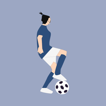 i have created a senior woman character playing footballのイラスト素材