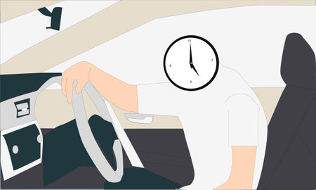 I have made a character in the car there is a man drivingのイラスト素材