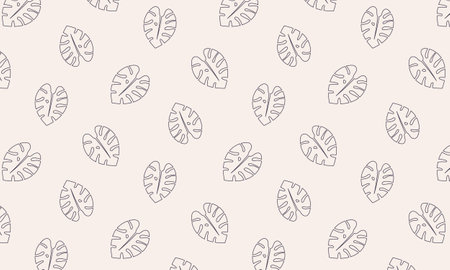 Monstera leaves pattern suitable for background, fabric pattern and packaging design elementのイラスト素材