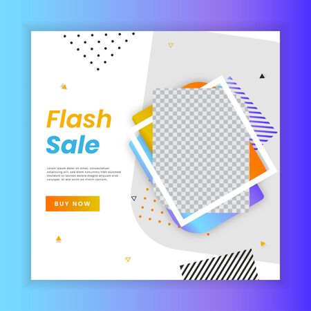 Flash sale for social media stories template. Social media template vector illustration. Promotion banner templateのイラスト素材