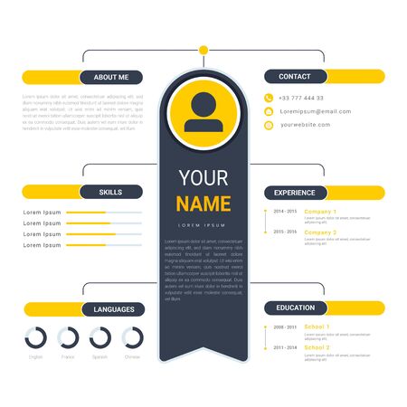 Online CV template vector designのイラスト素材