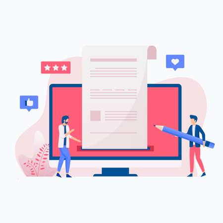 Creative writing illustration concept. Illustration for websites, landing pages, mobile applications, posters and banners.のイラスト素材