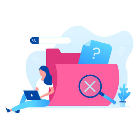 Data search not found illustration vector concept. Illustration for websites, landing pages, mobile applications, posters and bannersのイラスト素材