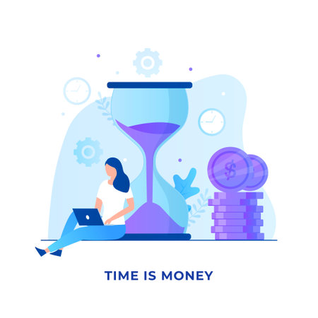 Time is money illustration concept. Illustration for websites, landing pages, mobile applications, posters and bannersのイラスト素材