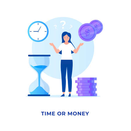 Time or money illustration concept. Illustration for websites, landing pages, mobile applications, posters and bannersのイラスト素材