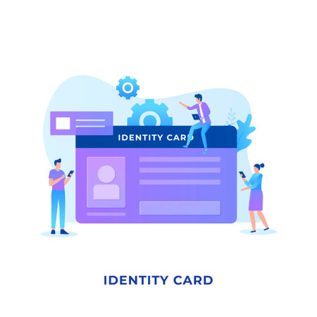 Identity card illustration concept design. Illustration for websites, landing pages, mobile applications, posters and bannersのイラスト素材