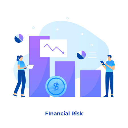 Financial risk illustration concept. Illustration for websites, landing pages, mobile applications, posters and banners.のイラスト素材