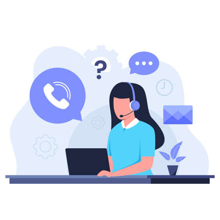 Flat design of customer support concept. Illustration for websites, landing pages, mobile applications, posters and bannersのイラスト素材
