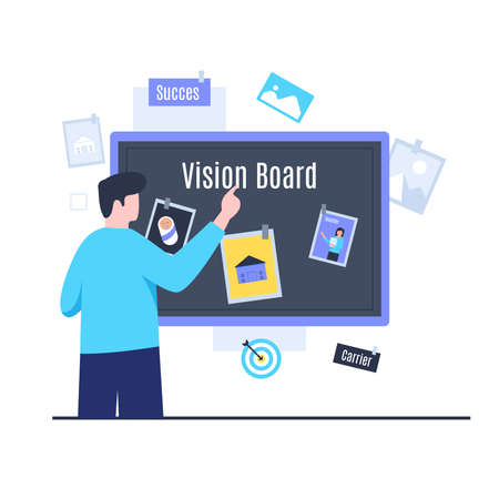 Vision board business illustration design concept. Illustration for websites, landing pages, mobile...