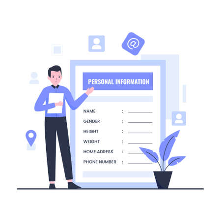 Flat design of Personal data information concept. Illustration for websites, landing pages, mobile applications, posters and bannersのイラスト素材