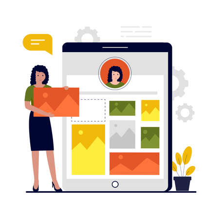 Portfolio illustration design concept. Illustration for websites, landing pages, mobile applications, posters and bannersのイラスト素材