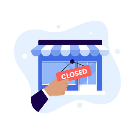store closed design concept. Illustration for websites, landing pages, mobile applications, posters and banners. Trendy flat vector illustrationのイラスト素材