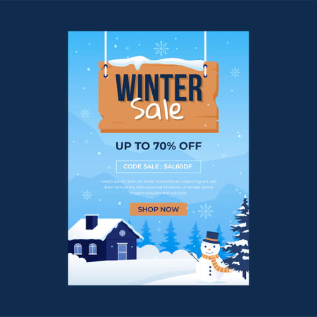Winter sale gradient poster designのイラスト素材