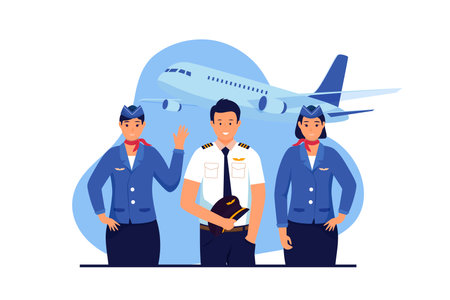 Flight illustration design concept. Illustration for website, landing page, mobile app, poster and banner. Trendy flat vector illustrationのイラスト素材