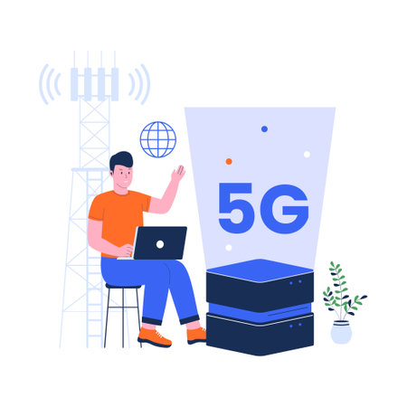 Vector of 5g wireless networks illustration. 5g network connections. Flat design illustration