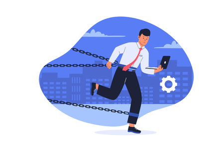 Business struggle concept. Vector flat illustration.のイラスト素材