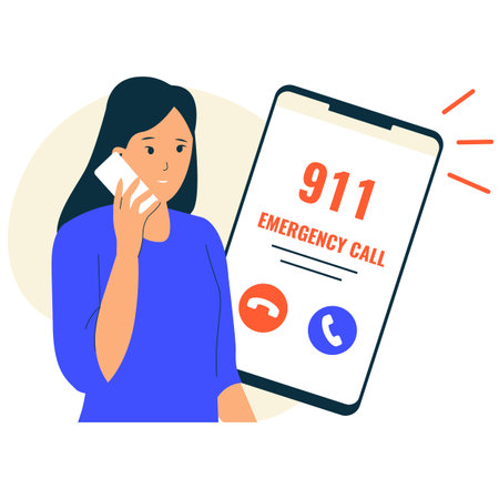 Emergency call concept illustration. Illustrations for websites, landing pages, mobile apps, posters and banners. Trendy flat vector illustrationsのイラスト素材