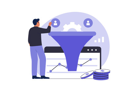 Conversion rate optimize social media marketing concept. Illustrations for websites, landing pages, mobile apps, posters and banners.のイラスト素材