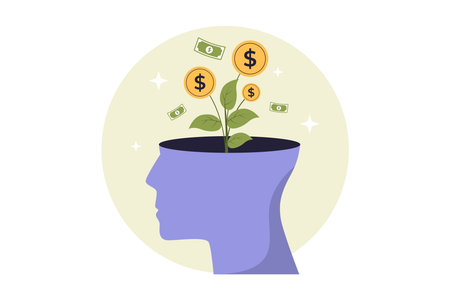 Money Mindset and Financial Growth Illustration. Vector Flat Illustrationのイラスト素材