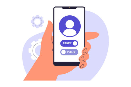 Public versus Private Account Settings. Digital Concept for Social Media Profile Control and Personal Information Managementのイラスト素材